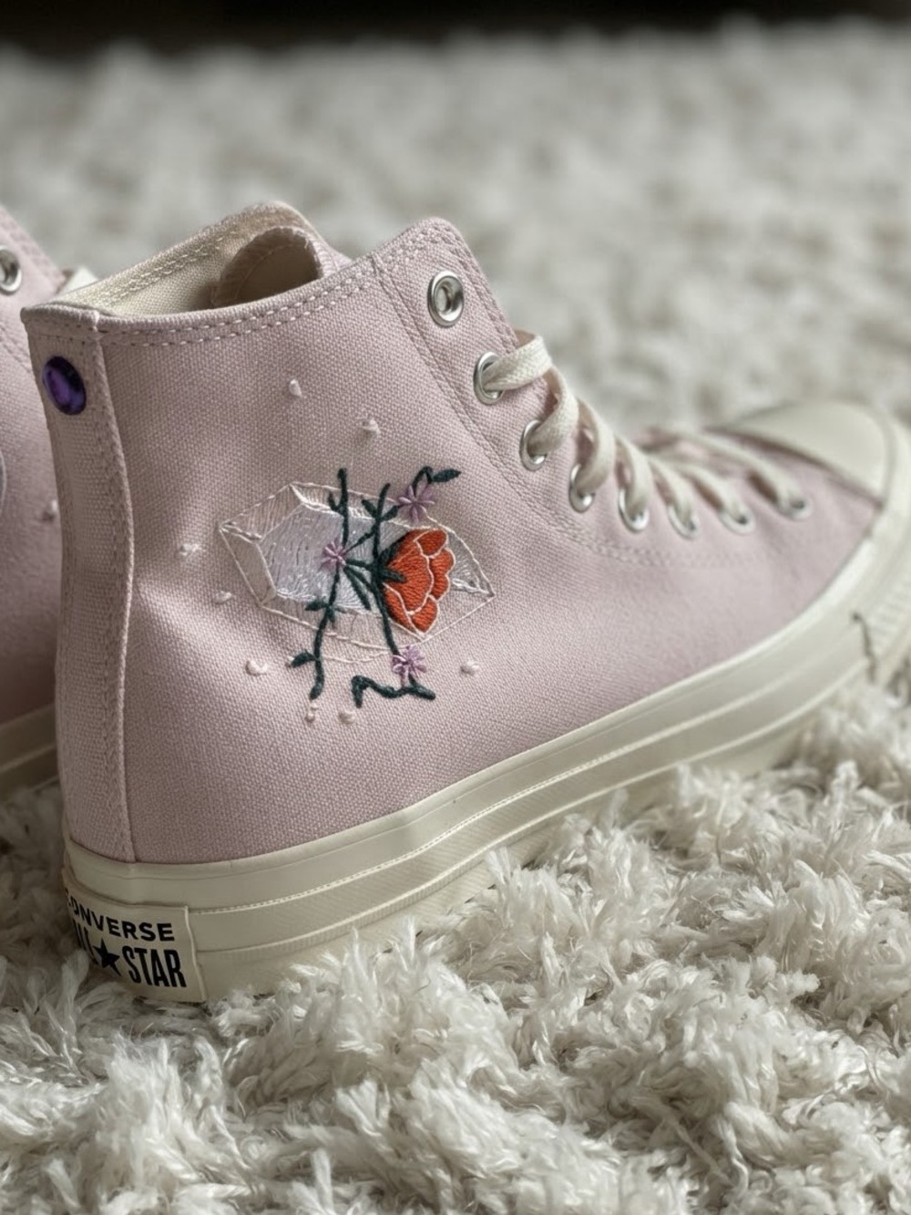 Converse Chuck Taylor All Star Embroidered Crystal Amethyst High Top Sneaker